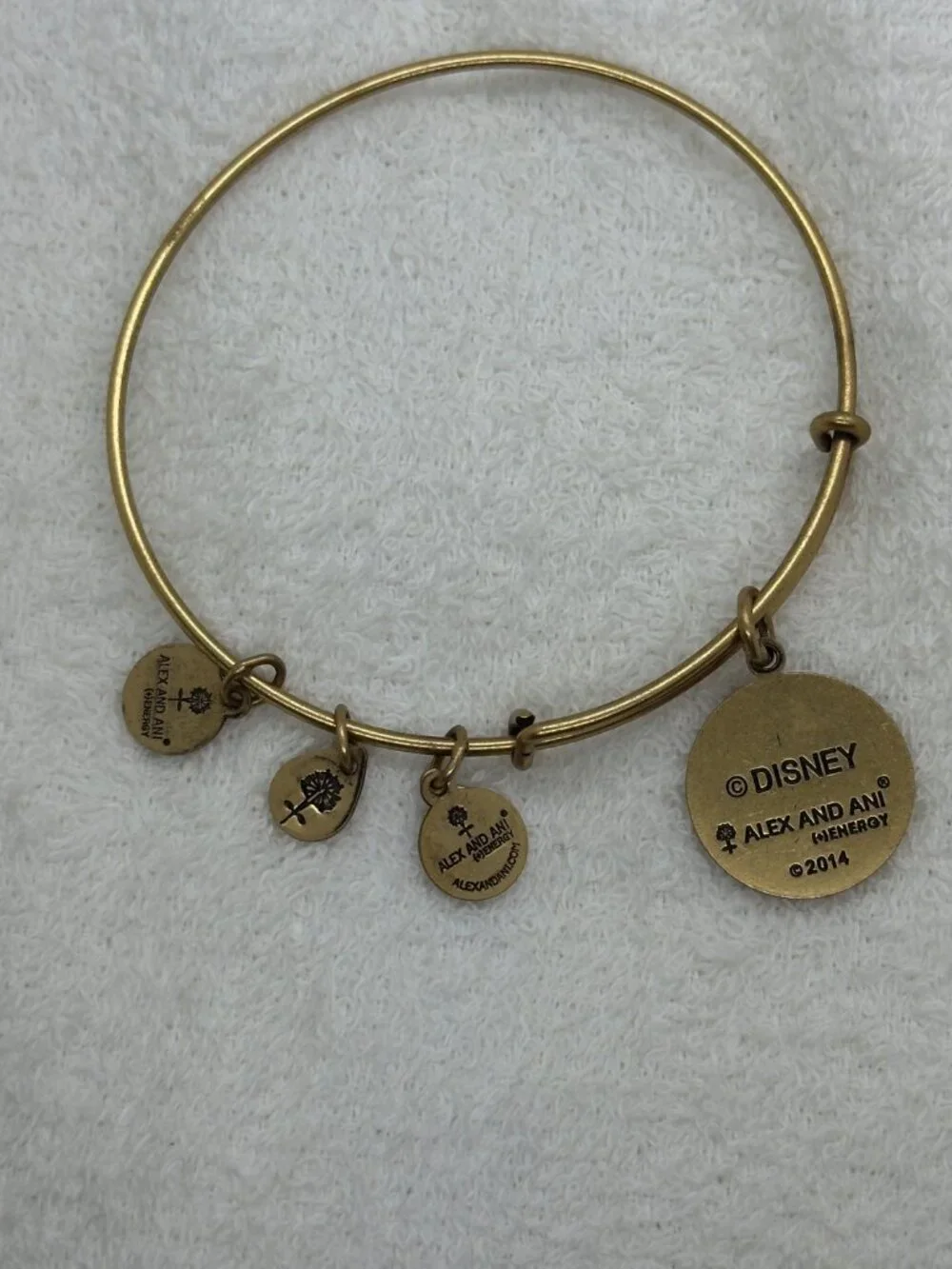 Authentic Alex and Ani Disney Minnie Mouse Expandable Bracelet - Gold Tone